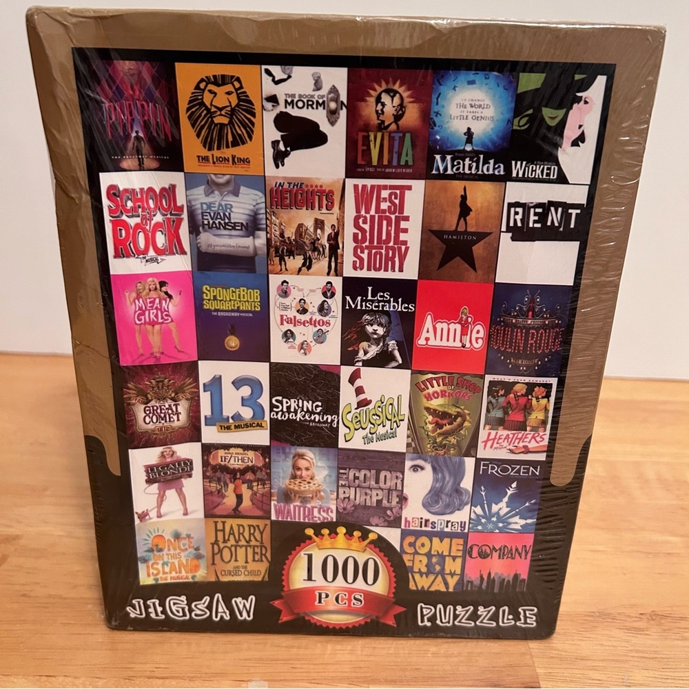 Jigsaw Puzzle Broadway Musicals 1000 Piece Puzzle 36 Shows Sealed Dented Box